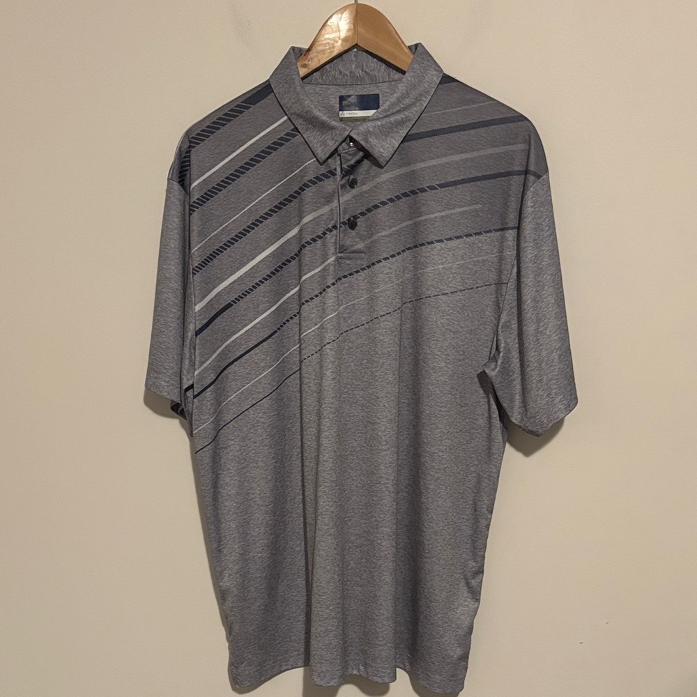 Jack Nicklaus Gray Striped Men's Polo Golf Shirt